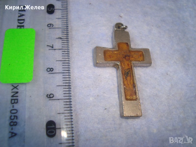 СТАРО БРОНЗОВО ПОСРЕБРЕНО РЕТРО ВИНТИДЖ КРЪСТЧЕ 21451, снимка 1