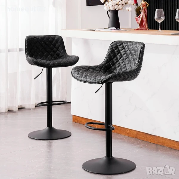 ПРОМОЦИЯ Бар столове, к-кт от 2 бр. YOUNIKE EUYY102-YOK-1928-BK-DE, снимка 1