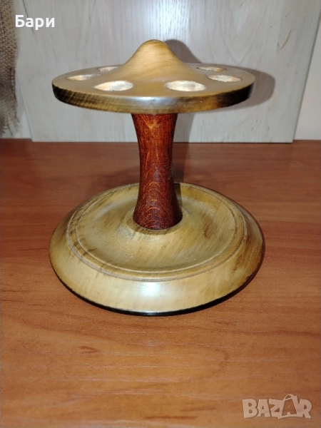 Красива дървена стойка за седем лули, снимка 1