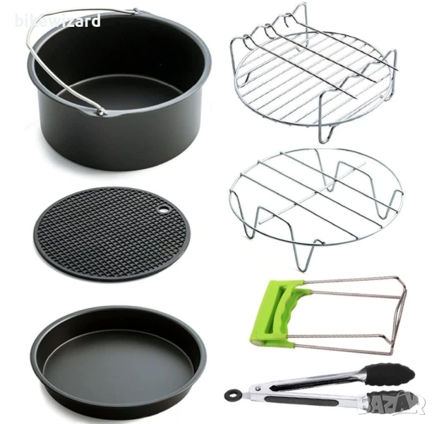 Аксесоари за фритюрник с горещ въздух 18 см, 7-части НОВО, снимка 1