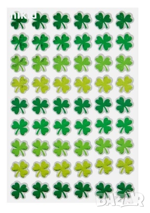 54 бр Детелинка Детелинки детелини самозалепващи стикери лепенки за декор украса , снимка 1