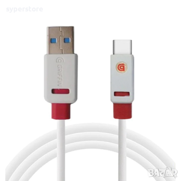 Кабел Type C - USB3.0  M/M 3m Digital One SP00932 бял, Griffin S8 Type C to USB3.0, Fast Charge, Dat, снимка 1