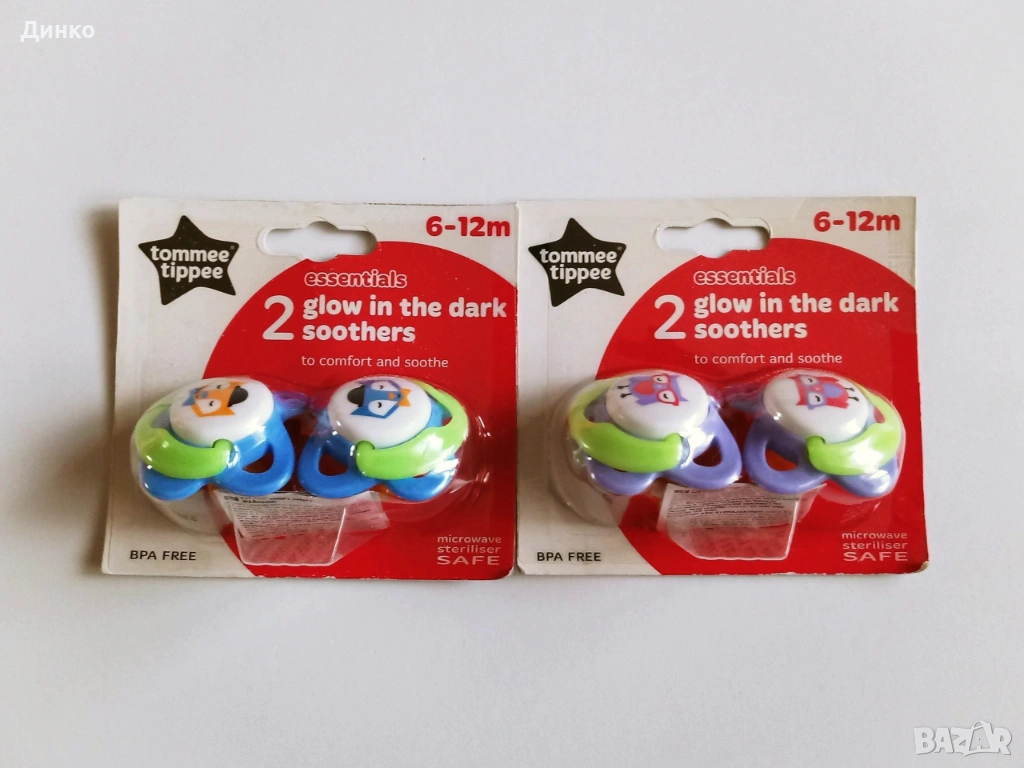 Светещи в тъмното залъгалки, биберони, Tommee Tippee, снимка 1