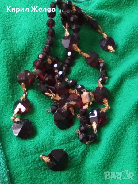 СТАРО КОЛИЕ от ГРАНАТ и БРОНЗ с ПОЗЛАТА 12697, снимка 1