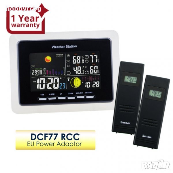 Безжична метеорологична станция за температура, влажност DCF / W, снимка 1