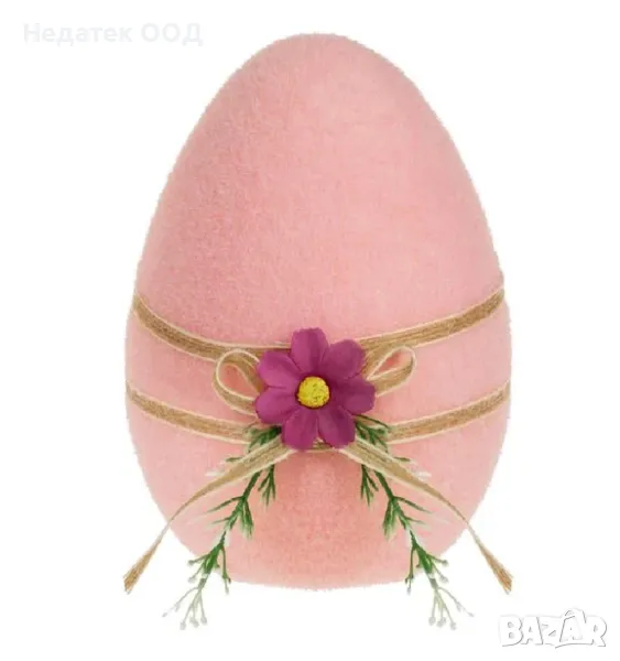 Великденско декоративно яйце от пяна, Розово,  Ø10x12 см, снимка 1