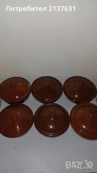  НОВ ! Комплект от  6 броя ГЛИНЕНИ ГЮВЕЧЕТА С КАПАЧЕТА , снимка 1