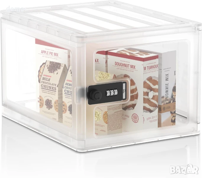 Пластмасова кутия за лекарства, храна и лични вещи Glosen с 3-цифрен код за заключване, снимка 1