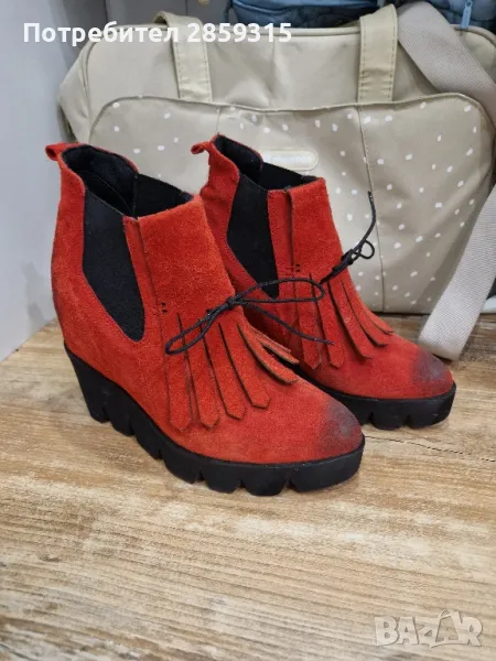 Елегантни дамски боти на платформа Daris - 37 размер, снимка 1