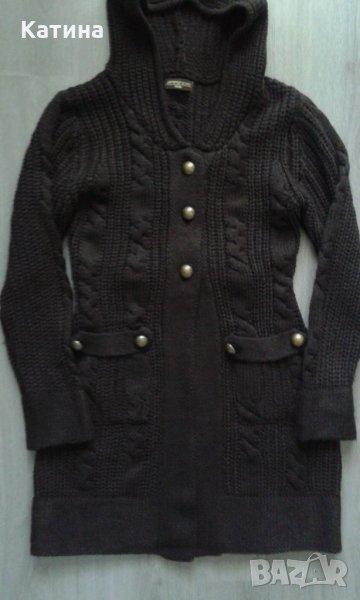 Дълга жилетка с качулка, снимка 1