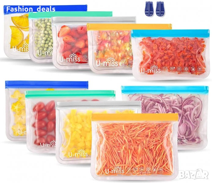 10 бр.Чанти за сандвич и закуски за многократна употреба за съхранение, снимка 1