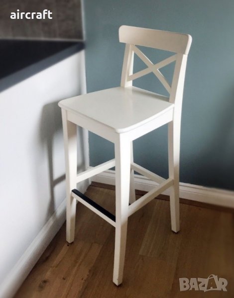 Бар столове от Икеа Ikea Модел INGOLF Бял, снимка 1