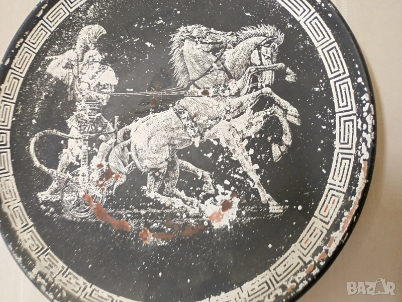 старинна керамична чиния за стена с древногръцката митология , снимка 1