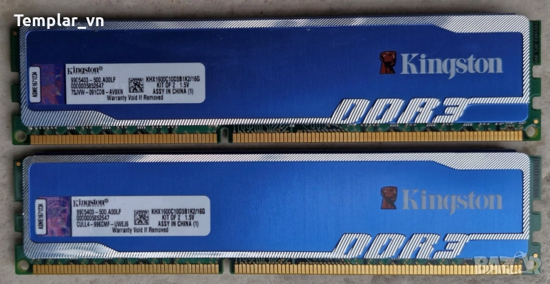 Kingston Hyper X BLU 2x8 GB DDR3 1600 // PNY 2 x 8 GB DDR3 1600 XLR 8 series, снимка 1
