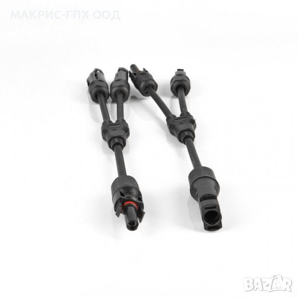 Комплект MC4 конектори за свързване 2в1 с кабел, тип Y, 2.5 ÷ 6 мм², 1000 V DC, 32A, снимка 1