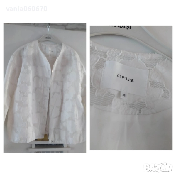 тъничко бяло яке размер М/Л, снимка 1