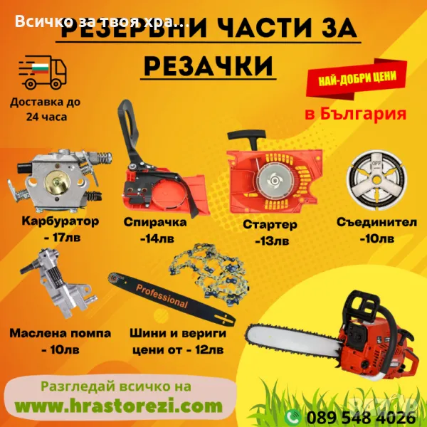 Резервни части за резачки (моторни триони) - всички налични (карбуратор,бобина,стартер,спирачка,съед, снимка 1