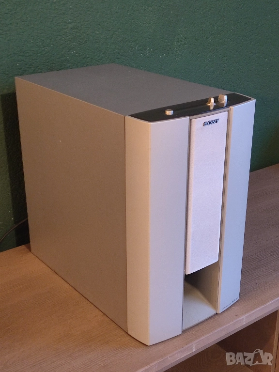 Активен субуфер SONY + 3бр. малки но мощни и тежки съраунд колонки със стойки за стена, снимка 1