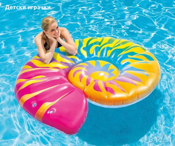 Надуваем дюшек раковина, 157 х 127 х 25 см, INTEX , снимка 1