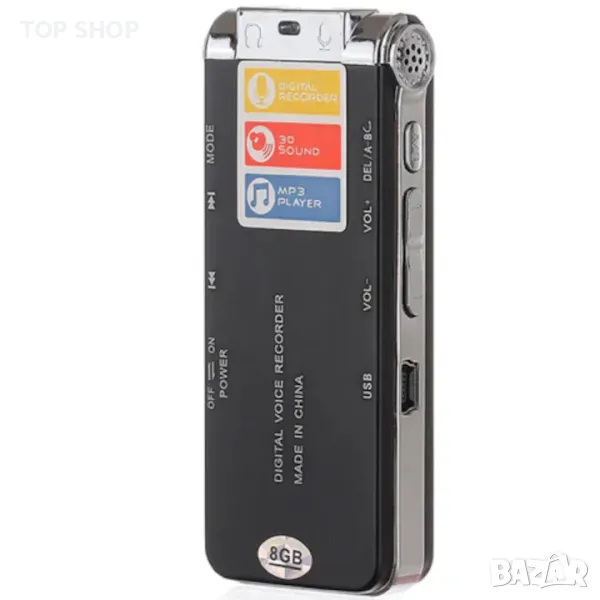 IUni REP03 Мини цифров диктофон, 8GB, MP3 плейър, снимка 1