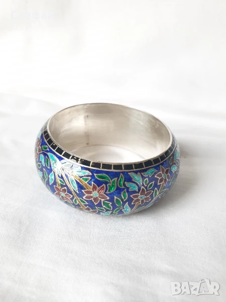 Сребърна гривна с емайл, снимка 1