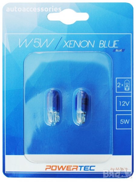 3000051283 Крушки M-TECH Powertec W5W T10 12V 5W WEGDE Blue, снимка 1