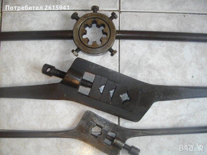 Винтонарезка-Ръчна Плашка За Резби на Вик Тръби-Немска-1 Цол 5/8-ф40 мм-Немска-Голяма-Отлична-Масивн, снимка 1