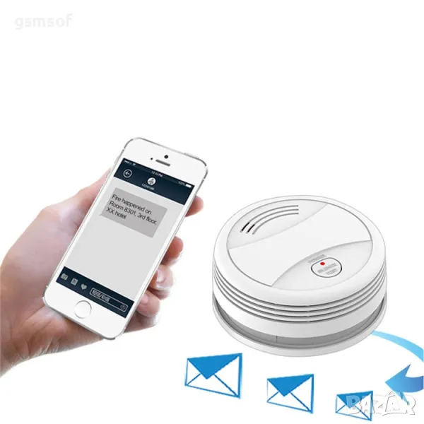 WiFi Пожарен датчик с известяване към телефон tuya, снимка 1