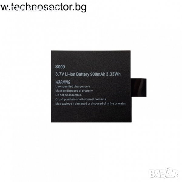 Батерия за екшън камери Ausek, Модел S009, Универсална, 3.7V Li-ion, 900mah, 3.33Wh, 17 грама, снимка 1