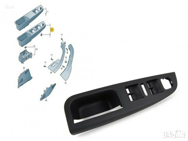 Декоративен панел за врата на Golf V, Golf VI, Jetta III Шоф.или Пасаж. страна, снимка 1