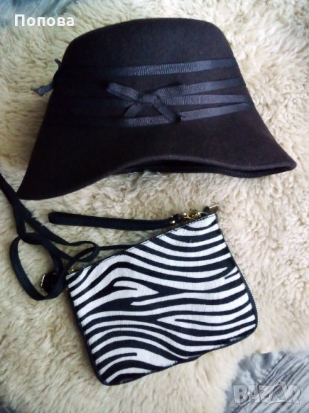  Италианска чиста вълна супер елегантна шапка, снимка 1