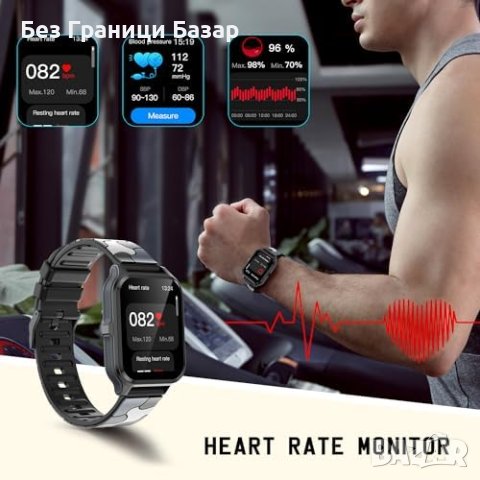 Нов Водоустойчив Смарт часовник 1.83 инча  iOS / Android , снимка 3 - Смарт гривни - 43569766