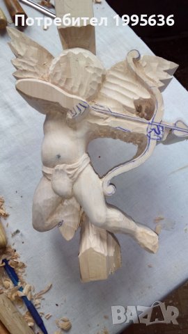 Дървена декорация Амурче, снимка 4 - Други - 22001658