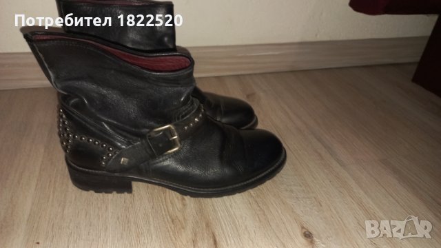 Черни боти естествена кожа Vero Cuoio, снимка 3 - Дамски боти - 43044948