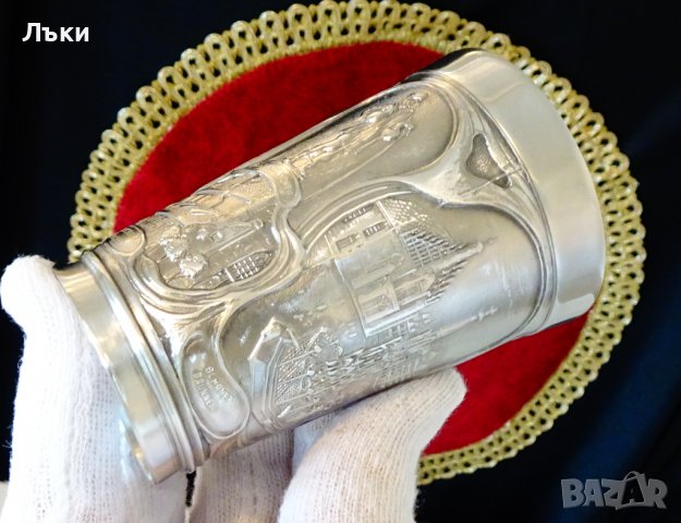  Чаша от калай за вино,картини от Нюрнберг. , снимка 9 - Антикварни и старинни предмети - 39968028