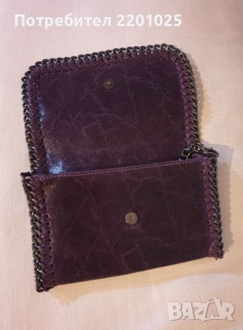 Италианска чанта от естествена кожа цвят патладжан/лилав , снимка 3 - Чанти - 38788846