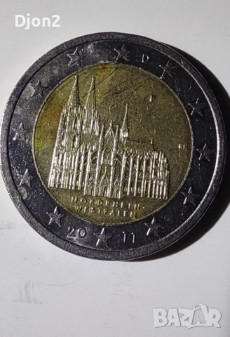 Евро Монета вижда се номинала, снимка 2 - Нумизматика и бонистика - 53131862
