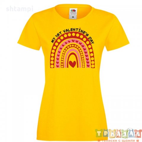 Дамска тениска Свети Валентин My 1st Valentine Day 2