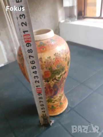 Стара ваза порцелан Сатцума, снимка 7 - Антикварни и старинни предмети - 53313096