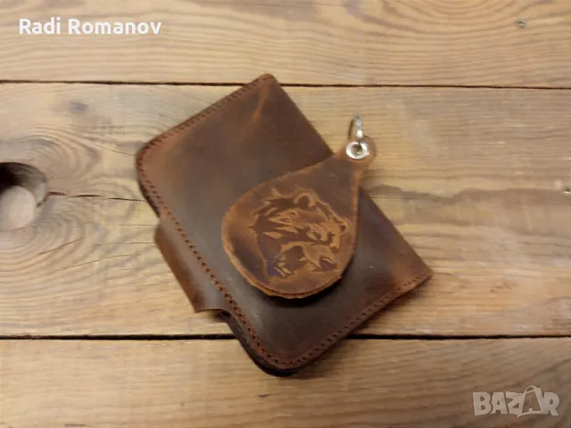 Ръчно изработен мъжки кожен портфейл , снимка 5 - Портфейли, портмонета - 48486090
