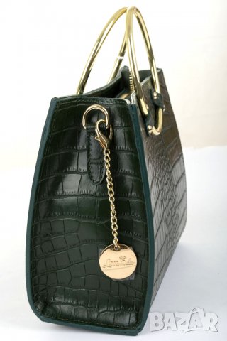 Дамска масленозелена кожена чанта марка Lattemiele , снимка 3 - Чанти - 37114762