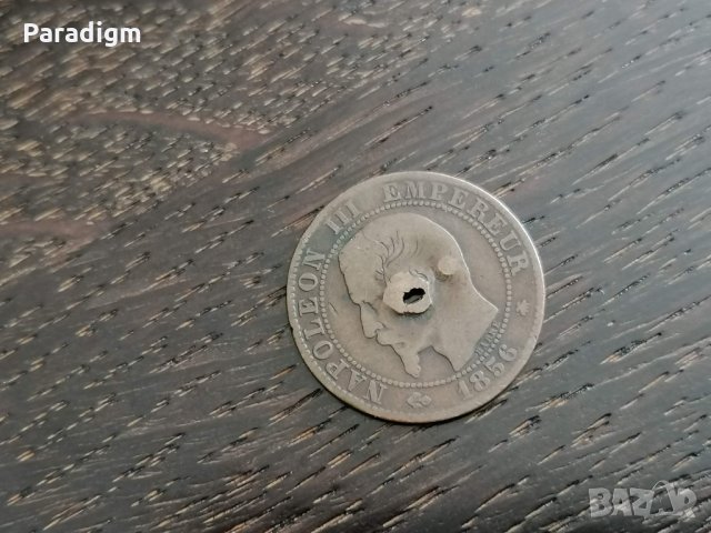 Монета - Франция (Наполеон III) - 5 сентима | 1856г., снимка 2 - Нумизматика и бонистика - 28279129