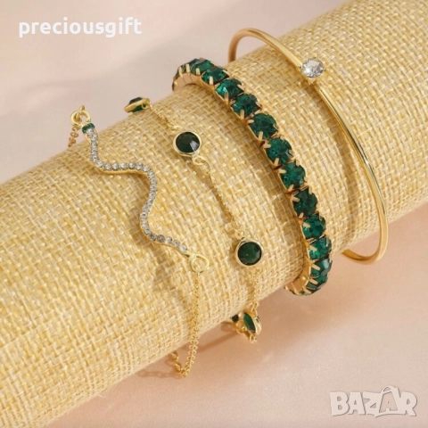 Комплект бижута - 4 броя гривни, снимка 2 - Гривни - 52913392