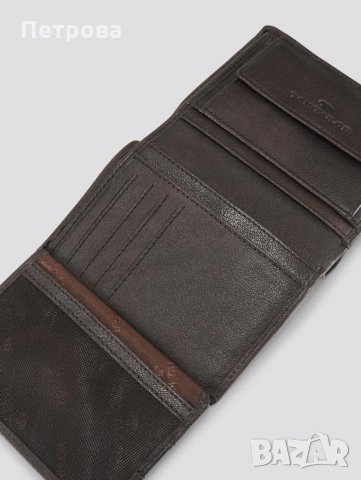 TOM TAILOR Terry с RFID защита вертикален портфейл "черен и кафяв", снимка 3 - Портфейли, портмонета - 32250705