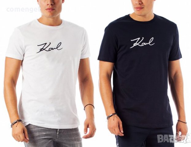 Мъжки тениски LOVE CAT с KARL принт - 2 Модела! Или с ТВОЯ идея!, снимка 2 - Тениски - 32780355