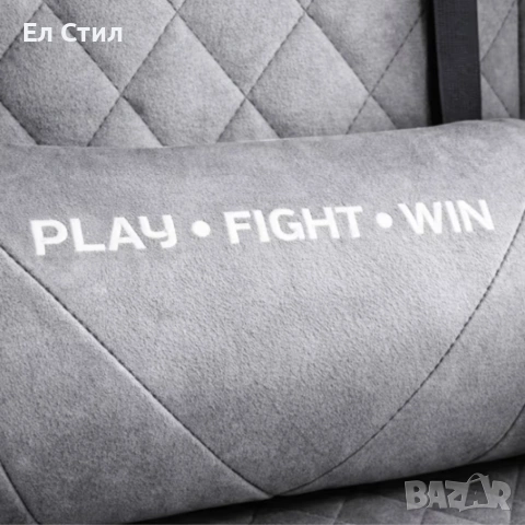 Геймърски стол с регулируема височина, лумбална възглавница и метална основа, снимка 7 - Столове - 53567315