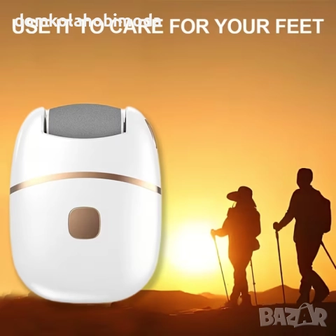 Акумулаторна електрическа пила за пети с 6 сменяеми глави, USB зареждане, бяло/златисто, снимка 7 - Електрически пили за пети - 52997523