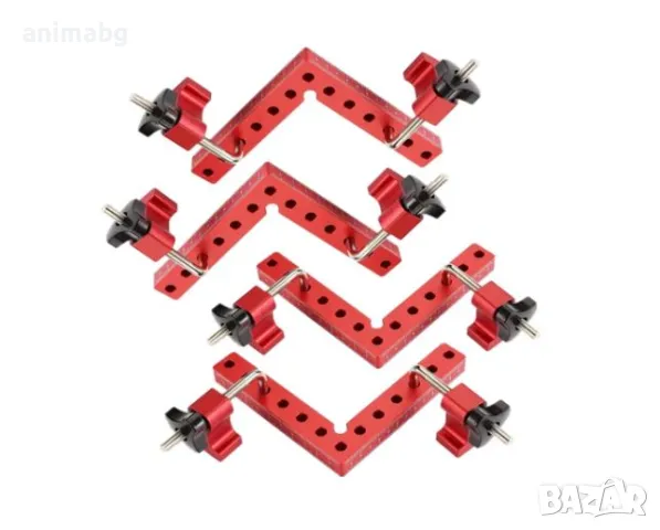 ANIMABG Правоъгълна алуминниева скоба, Дърводелски инструмент за затягане, 90 градуса