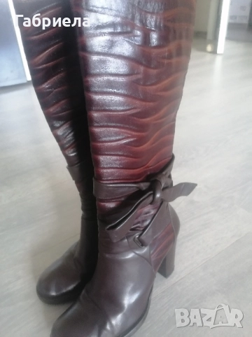 Кафяви ботуши, естествена кожа