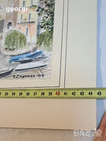 авторска картина акварел морски пейзаж    4/6, снимка 7 - Картини - 49072952